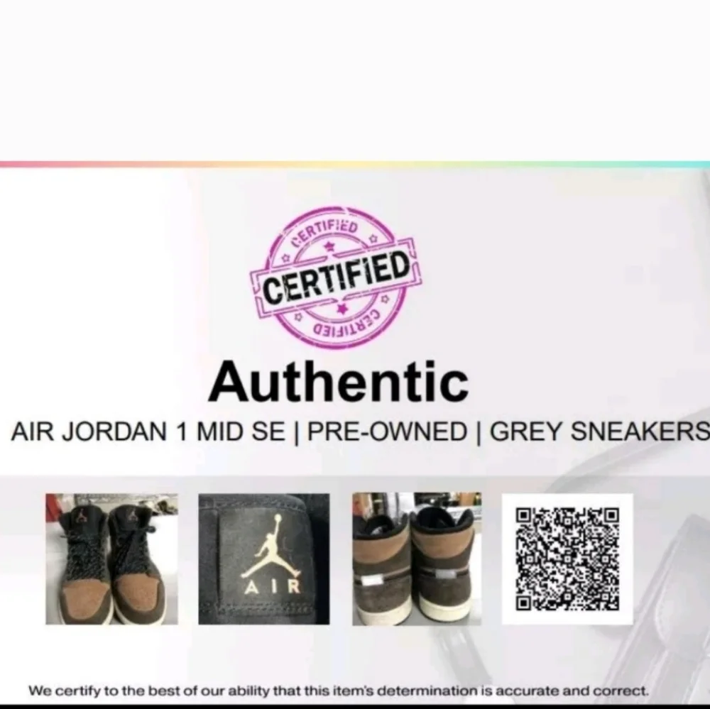 Nike Men's Air Jordan 1 Mid SE Brown Leather Shoe Size w/COA - Size 8 | Euro 41 - Picture 7 of 8